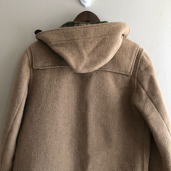 Brooks Brothers Vintage Wool Plaid Interior Long Trench Winter Coat Jacket Tan - Picture 10 of 16